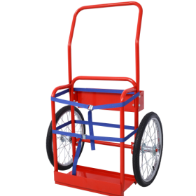 Large Dual Oxygen Tank Cart Dolly Double Cylinder Cart, 20 Pneumatic Wheels Includes Two Fastening Belts