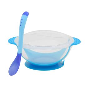 KidKeeper Bowl and Spoon Anti-slip Suction Base with Heat Sensing Spoon