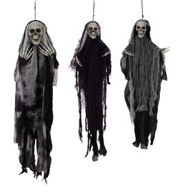 3PC Hanging Skeleton Ghost, One 4.6FT And Two 3FT Halloween Hanging Decorations