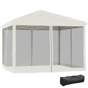 Outsunny 10' X 10' Pop Up Canopy Tent With Netting, Instant Gazebo, Ez Up Screen House Room With Car