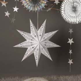 Handmade Paper Star 60 Cm Dia- White-Festive