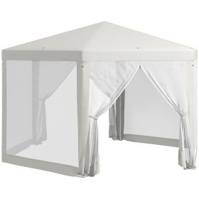 Outsunny 13' X 11' Outdoor Party Tent, Hexagon Sun Shade Shelter Canopy With Protective Mesh Screen