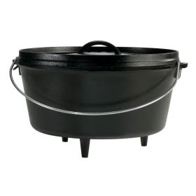 8-Quart, Deep Seasoned Cast Iron Dutch Oven, with Lid and Metal Handle