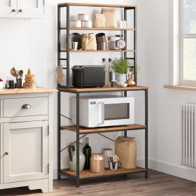 Farmhouse 6 Tier Industrial Utility Kitchen Bakers Rack, Microwave Stand