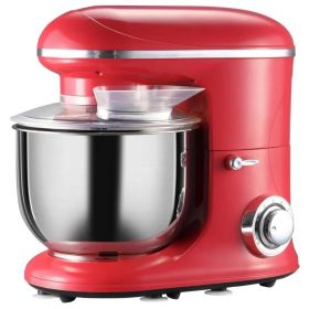 Red Stainless Steel Tilt 600W Electric Kitchen Dough Mixer w/ 6 Quart Bowl