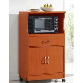 Mahogany Wood Finish Kitchen  Microwave Cart