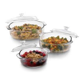 6-Piece Glass Bakeware Casserole Dish Set - Dishwasher and Oven Safe