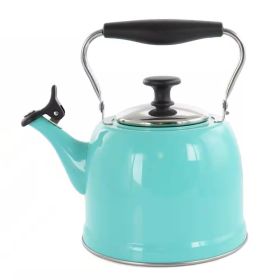 2.2 Quart Aqua Blue Green Teal Turquoise Stainless Steel ,Whistling Teapot Kettle