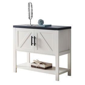 Modern 2 Drawer Wooden Storage Console Table with Felt Pads Beneath Legs to Prevent Scratching