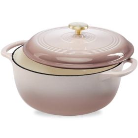 6 Quart , Large, Enamel Cast-Iron Dutch Oven