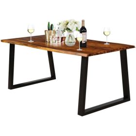 Modern Indoor, Outdoor Metal Frame Wood Top Patio, or Kitchen Dining Table