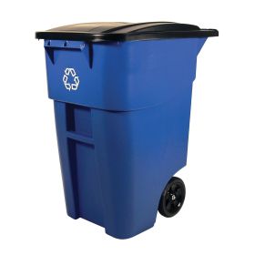 50 Gallon  Commercial Heavy-Duty Rollout Recycler Trash Can Container