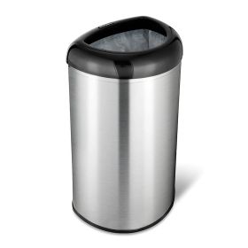 Stainless Steel Open Top 13-Gallon Kitchen Trash Can