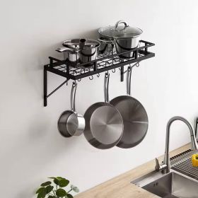 Matte Black, Stainless Steel,Wall Mounted Pot Rack, with 10 Hanging Hooks