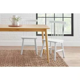 Set of 2  Classic Spindle, Back & White Solid Wood Dining Chair