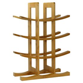 12-Bottle Wine Rack ,Modern Asian Style in Natural Bamboo