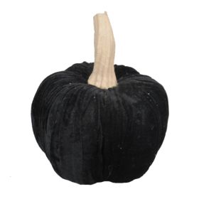 9.5 Black Velvet Pumpkin Large, For Holiday Halloween Decor