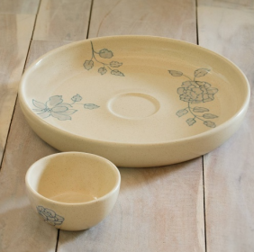 Handcrafted Ceramic Chip And Dip Bowl