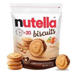 Hazelnut-Filled Biscuits – 20 Count, 9.7 oz Resealable Bag, Crunchy Cookies with Creamy Cocoa Center