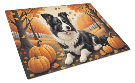 NEW Border Collie Fall Glass Cutting Board Decorative Tempered Glass Kitchen Cutting and Serving Board Large Size Chopping Board