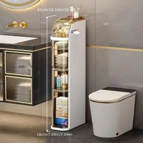 7.09 Inch Slim Gap Storage Cabinet with Drawers Freestanding Narrow Bathroom Kitchen Organizer Rack Lightweight No-Assembly Floor Cabinet